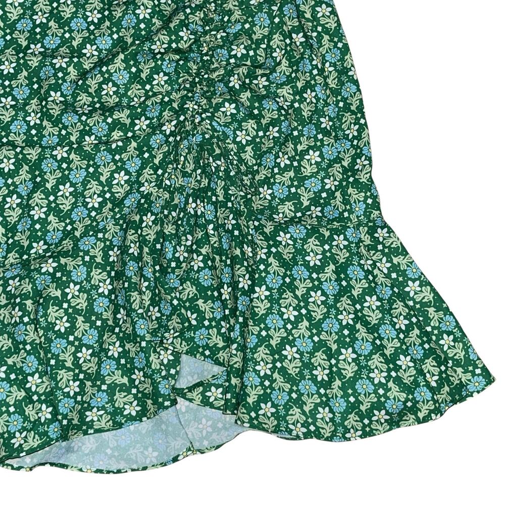 Y2K Floral Mini Skirt Cinched Flounce - Picture 3 of 7